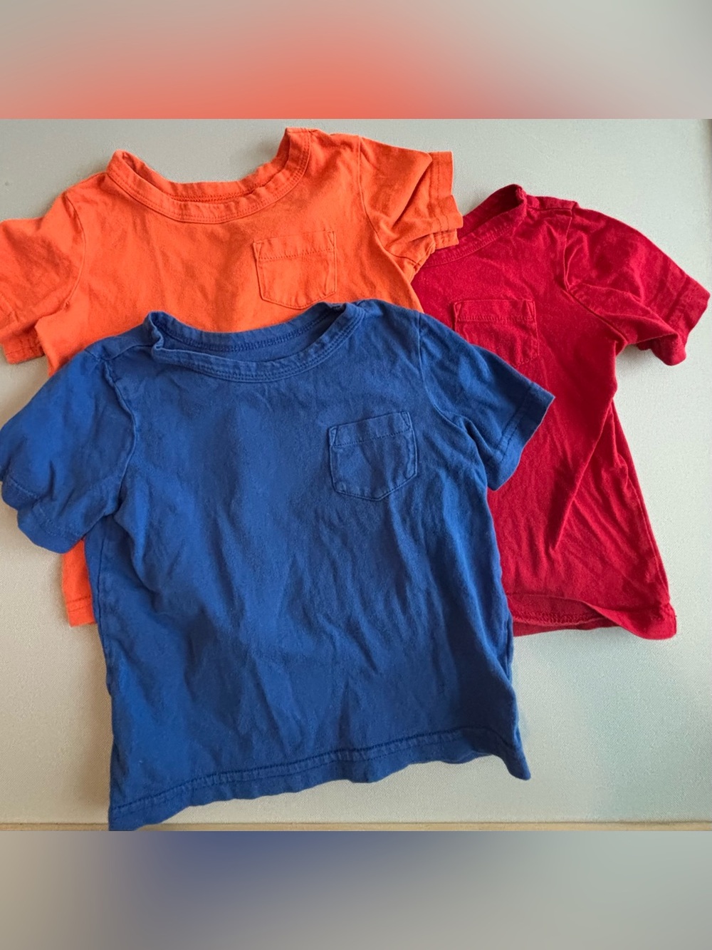 Bundle of 3 Primary Pocket T-Shirts Size 2 Play Quality
